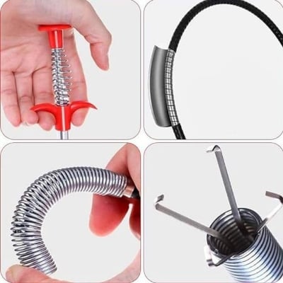 Picture of Drain Cleaning Tool - Wire Spring Sink Cleaning Stick - Red