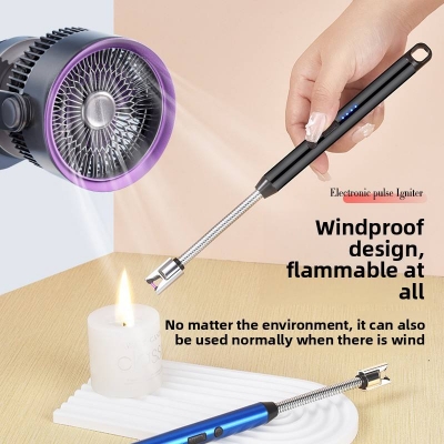 Picture of Rechargeable Kitchen Lighter USB Type-C Interface Windproof Arc Pulse Ignition Gun Arc Lighter - Multicolor