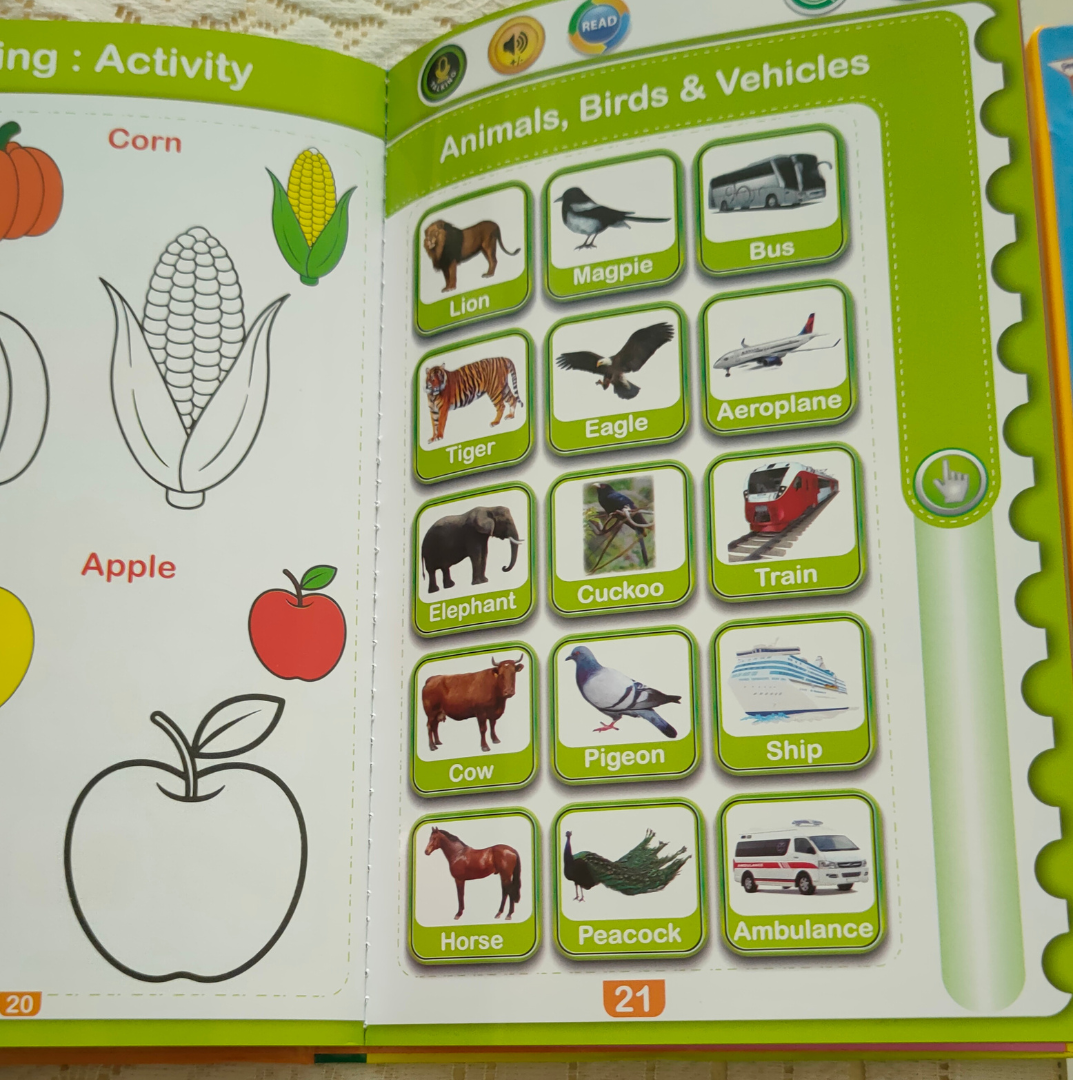 Picture of Talking Book for Kids – Bangla, English & Arabic | Rechargeable Musical Learning Book | ShikkhaKosh Smart Study Book for Children & Babies - Multicolor
