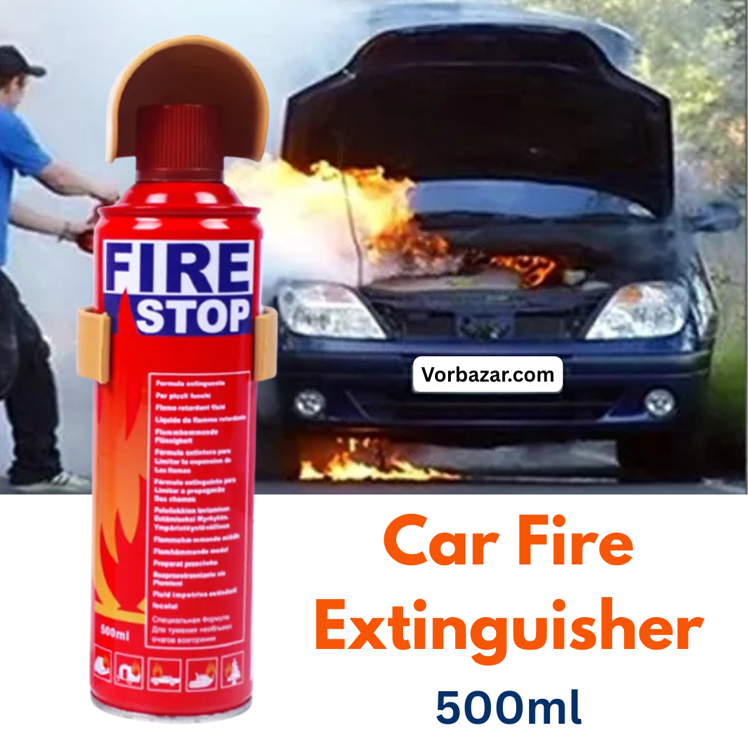 Picture of High Quality Fire Stop Spray - 500ml Portable Mini Fire Extinguisher for Car, House, Kitchen & Office Safety - Emergency Fire Fighting Foam Spray (Red Bottle) - Red