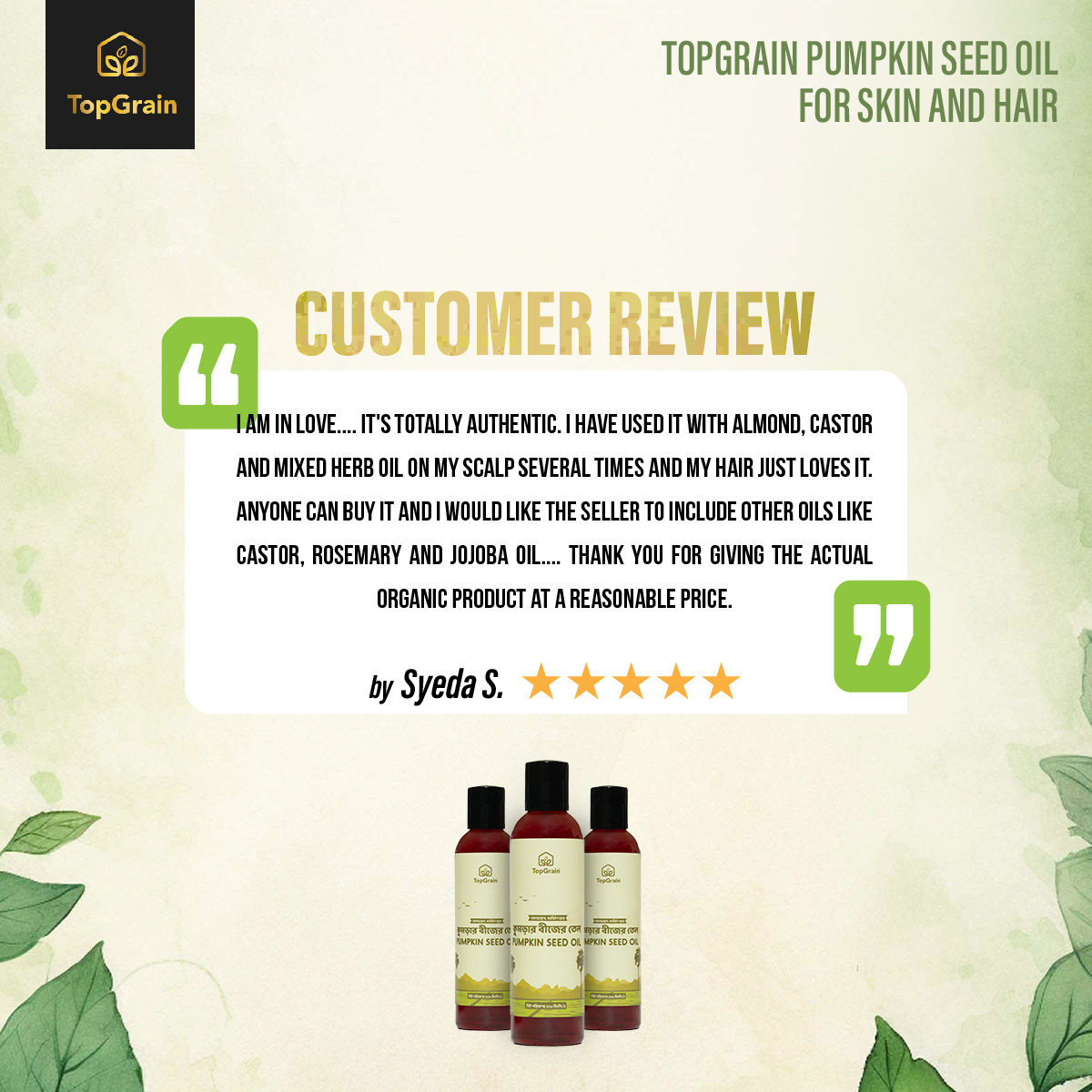 Picture of Topgrain Pumpkin Seed Oil 120 Ml