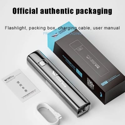 Picture of Ultra Bright Torch Searchlight 3 Modes Mini Portable Waterproof light USB Rechargeable Indoor And Outdoor Camping Lighting - torch light