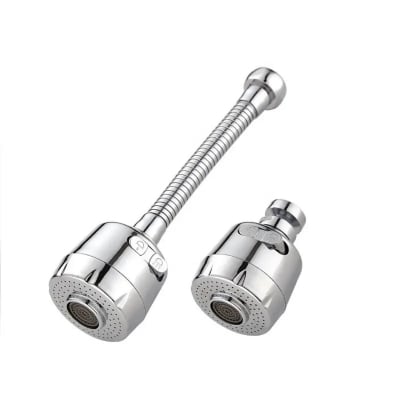 Picture of Rotate Faucet Extender Kitchen Faucet Extension Tubes, Water Saving Faucet Aerator Nozzle Filter Adapter, Stainless Steel Sink Sprayer Attachment for Home Bathroom Kitchen