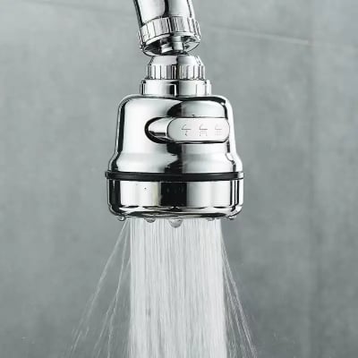 Picture of Rotate Faucet Extender Kitchen Faucet Extension Tubes, Water Saving Faucet Aerator Nozzle Filter Adapter, Stainless Steel Sink Sprayer Attachment for Home Bathroom Kitchen