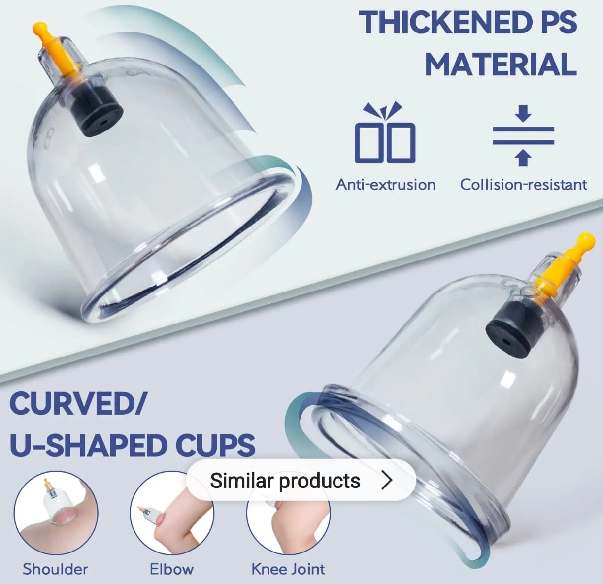 Picture of 12 Cups Vacuum Cuppers Fire Cupping Vacuum Massage Suction Cup Body Care Set