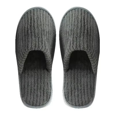 Picture of Home Slippers Grey Color coral velvet breathable and comfortable disposable hotel ...
