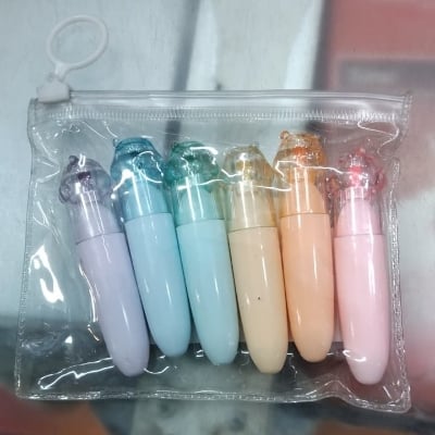 Picture of apybara Mini Highlighters (Set of 6) - Cute Kawaii Capsule Marker Pens for School, Journaling & Gift