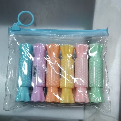 Picture of Sweet Candy Shaped Highlighters (Set of 6) - Cute Pastel Color Marker Pens for School, Journaling & Gifts