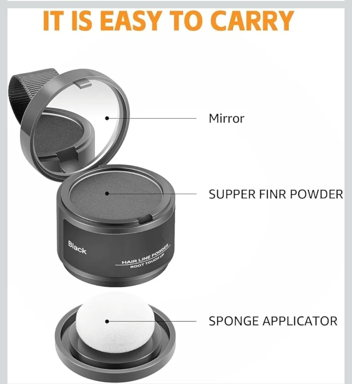 Picture of Hair Line Powder Black Root Cover Up Natural Instant Waterproof Hairline Shadow Powder Hair Concealer Coverage