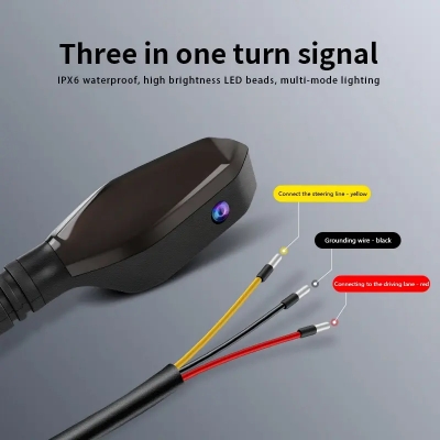 Picture of Universal Front Motorcycle Projection Turn Signal LED Lamp Sequential Flowing Flash Indicator Lights Running Light for