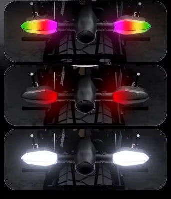 Picture of Universal Front Motorcycle Projection Turn Signal LED Lamp Sequential Flowing Flash Indicator Lights Running Light for