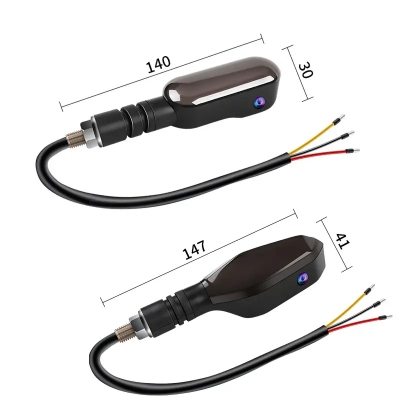 Picture of Universal Front Motorcycle Projection Turn Signal LED Lamp Sequential Flowing Flash Indicator Lights Running Light for