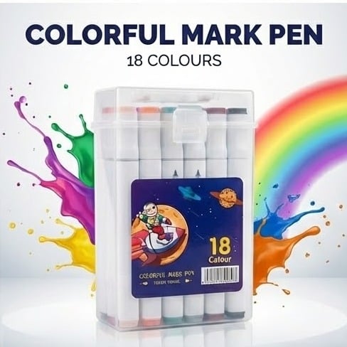 Picture of Touch Young 18 Colors Art Markers - Alcohol Based Dual Tip Sketch Pens for Students & Artists Best Budget Art Markers - Touch Young 18 Pcs Twin Tip Set