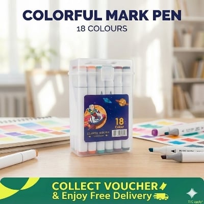 Picture of Touch Young 18 Colors Art Markers - Alcohol Based Dual Tip Sketch Pens for Students & Artists Best Budget Art Markers - Touch Young 18 Pcs Twin Tip Set