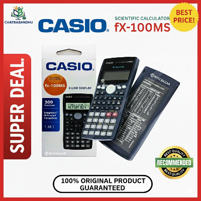 Picture of FX 100MS Scientific Calculator, Calculator (1st edition)(thailand variant)l– 300 Functions  – Non-Programmable – Exam Use Model, Calculator for students