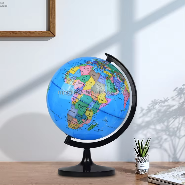 Picture of 14.16CM World Globe for Kids Learning, Educational Rotating World Map Globes Mini Size Decorative Earth Children Globe for Classroom Geography Teaching, Desk & Office Decoration