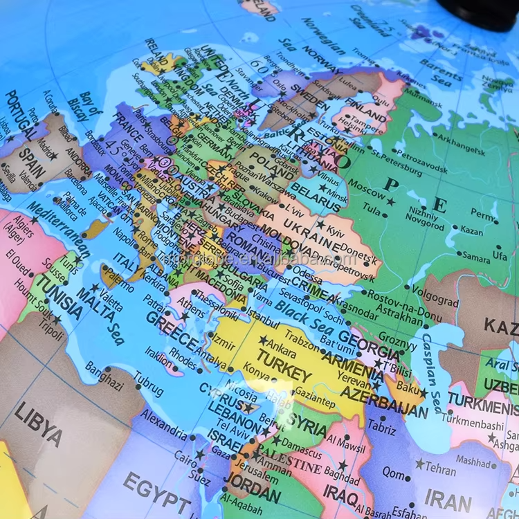 Picture of 14.16CM World Globe for Kids Learning, Educational Rotating World Map Globes Mini Size Decorative Earth Children Globe for Classroom Geography Teaching, Desk & Office Decoration