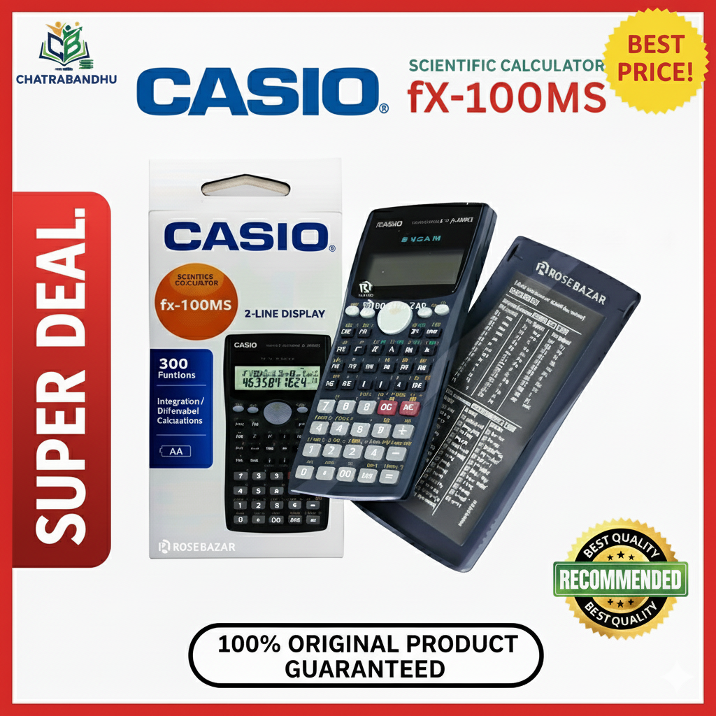 Picture of FX 100MS Scientific Calculator, Calculator (1st edition)(thailand variant)l– 300 Functions  – Non-Programmable – Exam Use Model, Calculator for students