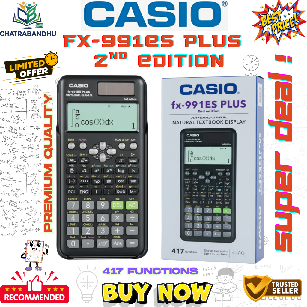 Picture of FX-991es plus (2nd Edition),(Thailand Variant), Scientific calculator Engineering best quality premium-ssc hsc engineering-black