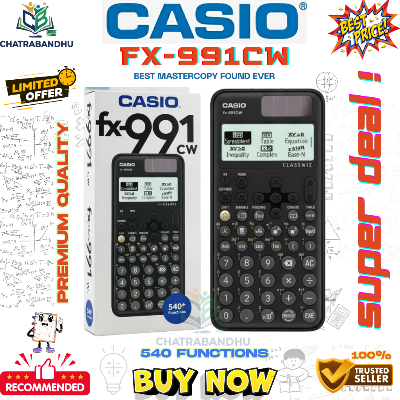 Picture of FX 991cw ClassWiz Scientific Calculator , (MASTER COPY) (THAILAND VARIANT)Non- Programmableh,engineering,hsc - Black Solar & Battery Powered Scientific Calculator