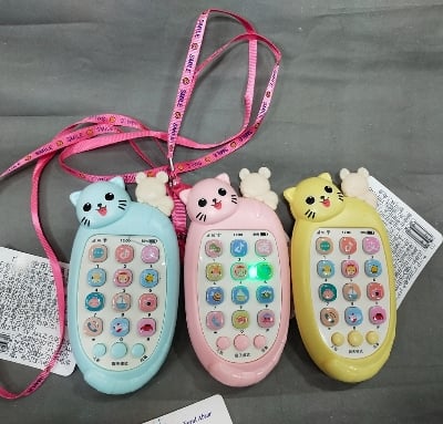 Picture of Baby Cell Phone Toy with Music and Light - Interactive Early Educational Learning & Sensory Toy for Infants & Toddlers with Teether Cover