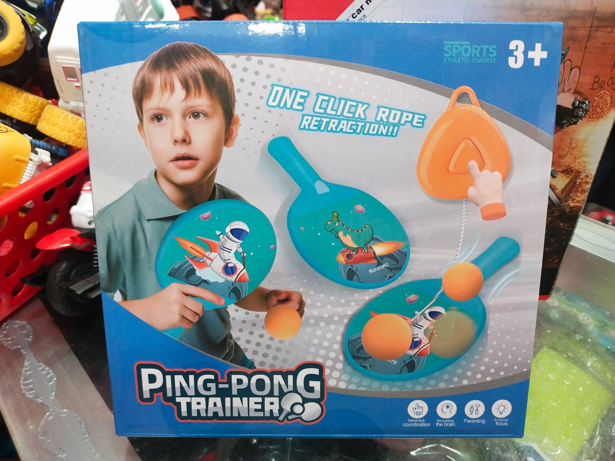 Picture of Kids ping pong trainers, indoor outdoor games for kids, activity playtime for children, ping pong racquets, gifts for children