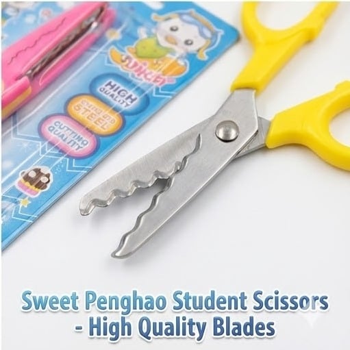Picture of Kids Craft Set - Zigzag Safety Scissors & 4 Mini Paper Shape Punches for Scrapbooking & Card Making