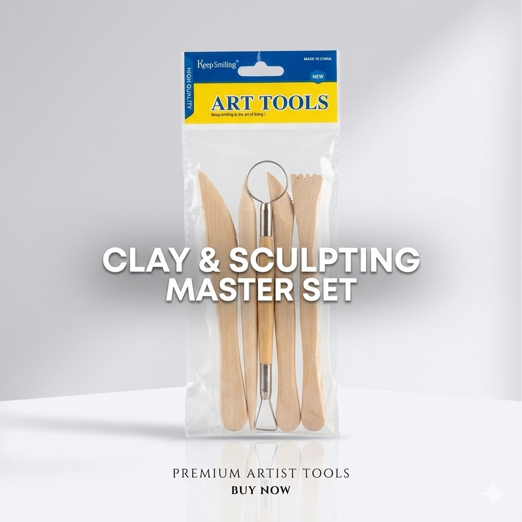 Picture of Keep Smiling 5-Piece Clay Sculpting Tools Set - Double-Ended Pottery & Carving Kit for Polymer Clay & Wax,Professional Clay Modeling Kit - 5 Pcs Double-Ended Sculpting Tools