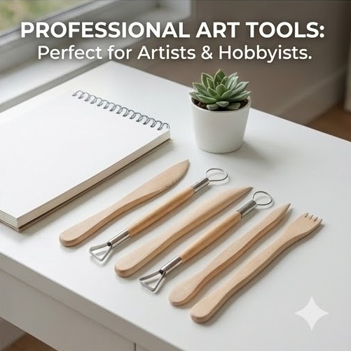 Picture of Keep Smiling 5-Piece Clay Sculpting Tools Set - Double-Ended Pottery & Carving Kit for Polymer Clay & Wax,Professional Clay Modeling Kit - 5 Pcs Double-Ended Sculpting Tools
