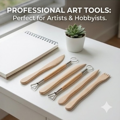 Picture of Keep Smiling 5-Piece Clay Sculpting Tools Set - Double-Ended Pottery & Carving Kit for Polymer Clay & Wax,Professional Clay Modeling Kit - 5 Pcs Double-Ended Sculpting Tools