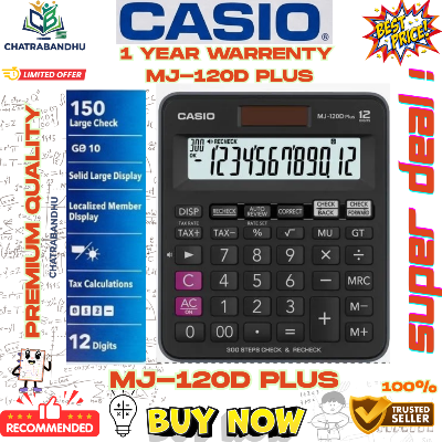 Picture of MJ-120D Plus Desktop Calculator (ORGINAL) (1 YEAR WARRENTY)- 300 Steps Check & Recheck with Tax Function Best Professional Calculator- black