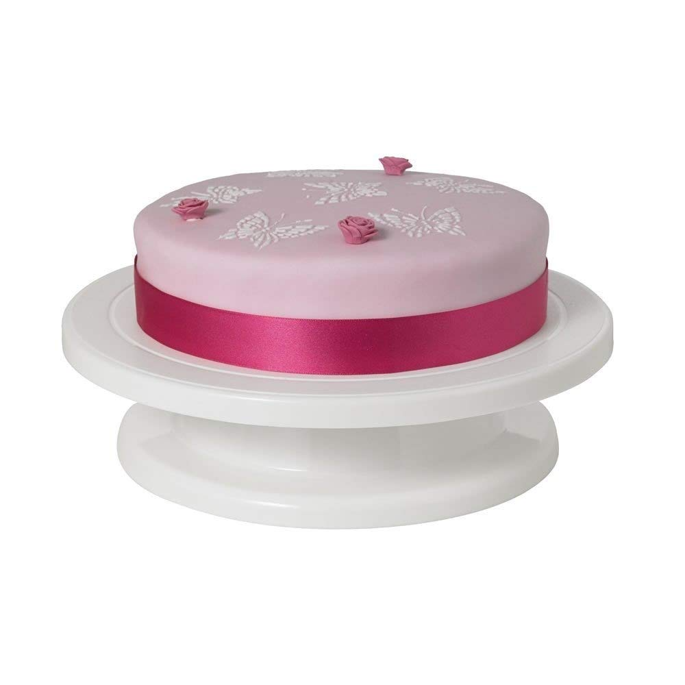 Picture of Cake Decorating Turntable Combo - 28cm Stand, 12 Nozzles, 10 Piping Bags & 3 Scrappers  : 4-in-1 Cake Decorating Kit with Turntable  Ultimate Baking Combo - Turntable, Nozzles & Tools Set