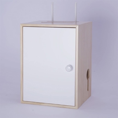 Picture of TV Wall Shelf Floating Shelves Power Cable Socket Box Multimedia Router Wi-Fi Office Organizer Storage Box Display Shelf Multifunction