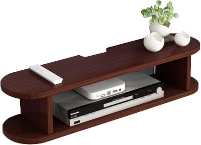 Picture of WiFi Router Storage Rack Wall Storage Rack Living Room TV Cabinet Wall Machine Rack Router Wall Rack Living Room Decoration Storage Rack (Color : Walnut, Size : 80 * 18 * 18cm)