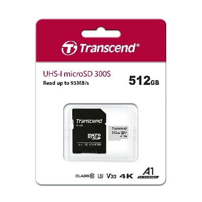 Picture of Transccend 512GB UHS-I MicroSD 300S Memory Card