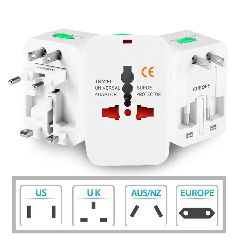 Picture of Universal USB Multi Plug Travel Adapter International Converter Power Socket UK/US/AU/EU/CA All in 1 Travel Adapter