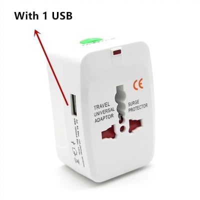 Picture of Universal USB Multi Plug Travel Adapter International Converter Power Socket UK/US/AU/EU/CA All in 1 Travel Adapter