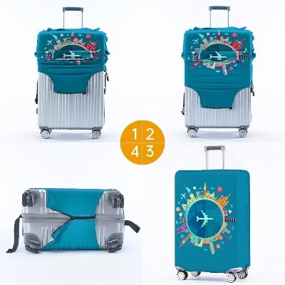 Picture of professional Luggage Cover (18 Inches - 32 Inches) Elastic Suitcase Cover Protective Travel Dust Cover for Luggage Bag Cases Cover