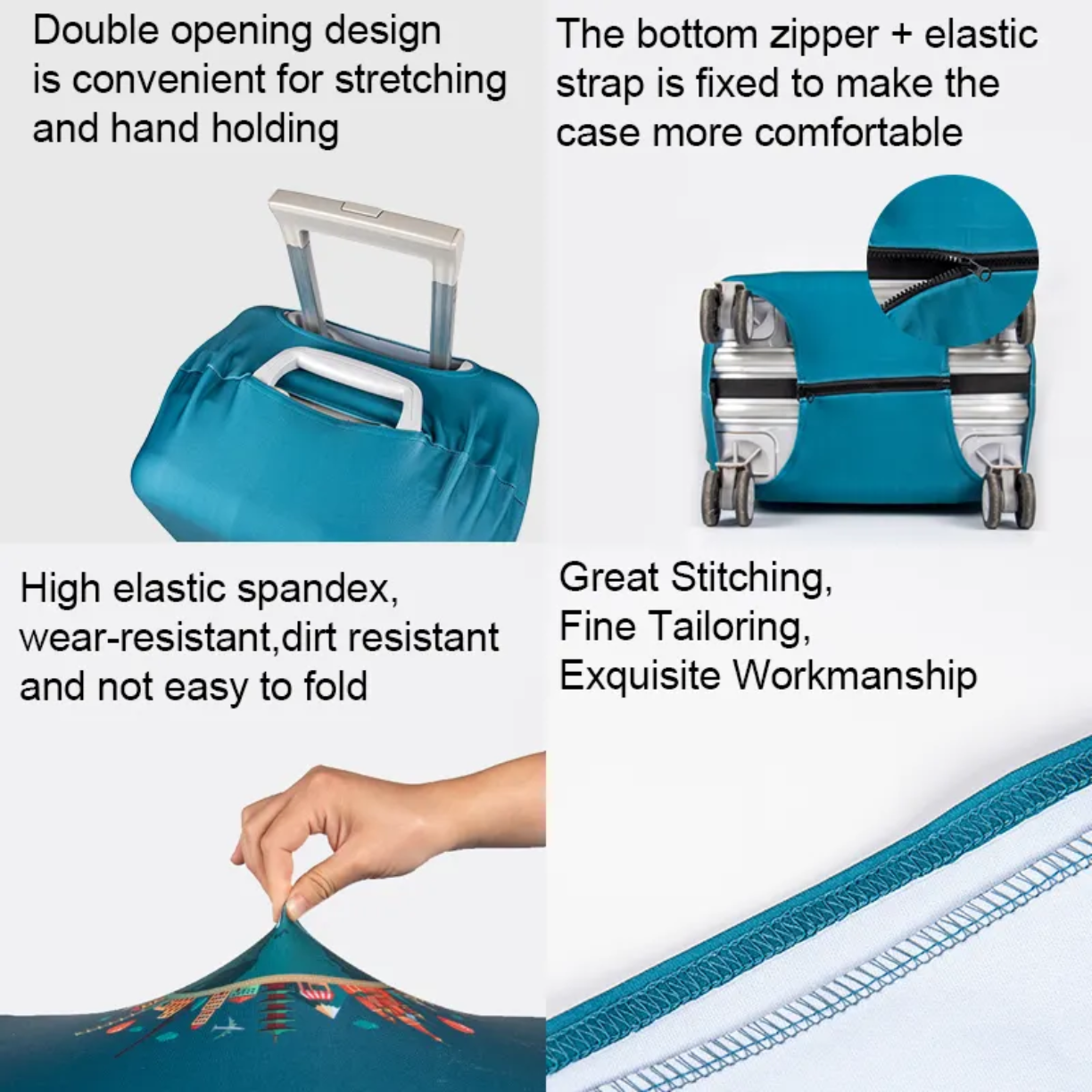 Picture of professional Luggage Cover (18 Inches - 32 Inches) Elastic Suitcase Cover Protective Travel Dust Cover for Luggage Bag Cases Cover