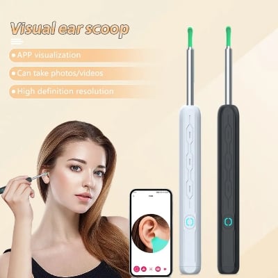 Picture of Ear Cleaner with Camera Set HD Ear Sticks Otoscope USB C Charging Endoscope Wax Removal Tool Earpick Ear Cleaning Set NK3 Pro