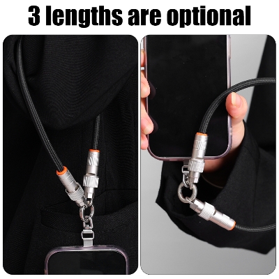 Picture of 66W Quick Charging USB-C To Type C Data Cable Portable Cellphone Lanyard Straps with Tether Tabs for IPhone Samsung Xiaomi