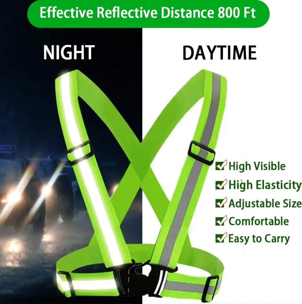 Picture of Mesh Stretch Reflective Belt Reflective Strap Belt Safety Vest Reflection Safety Belt