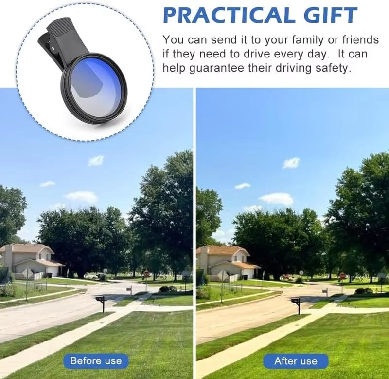 Picture of CPL polarizer eliminates reflection 52mm mobile phone camera photography polarizing lens filter with clip