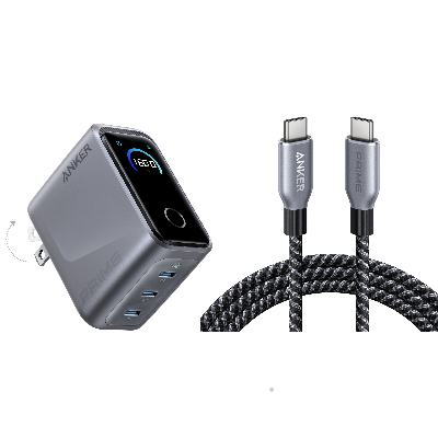 Picture of Anker Nano Charger 35W, Built-In Retractable USB-C Cable (Black)