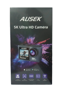 Picture of AUSEK M40TR  Ultra HD TOUCH Screen DUEL SCREEN AUSEK M40TR Action Camera 5K 30fps  AT-M40TR  BATTERY 2 PICES 1050 mAh  5K/4K Waterproof Action Camera With Extranal Microphone and Remote