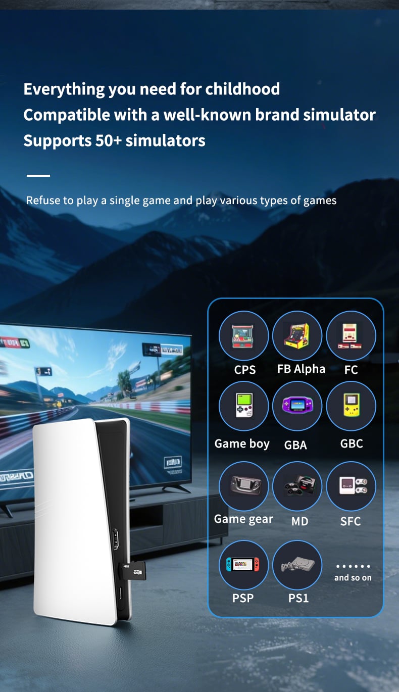 Picture of RS5 Game Console 4K Ultra HD | 40,000+ Games, Wireless Controllers Retro Gaming Device