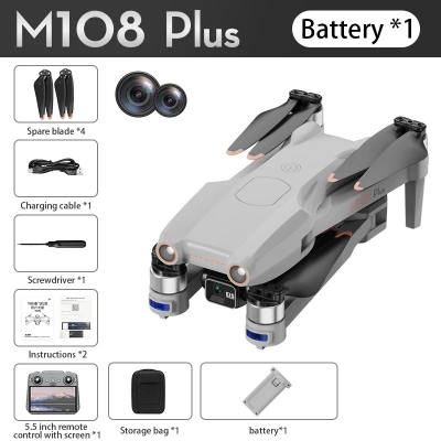 Picture of FLH M108 Plus RC Touch Big Display Rechargable Remot 2K Resolution Camera High Power 8000 Mah battery 30 Minits Flying Times New Drone