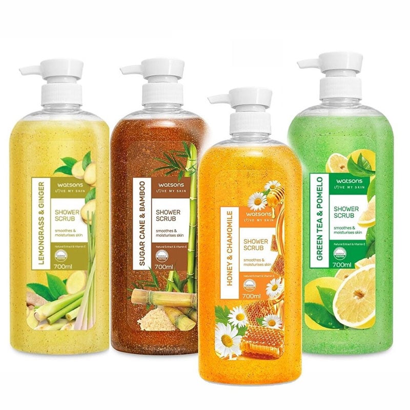 Picture of Watsons Shower Scrub Honey & Chamomile 700ml - Yellow