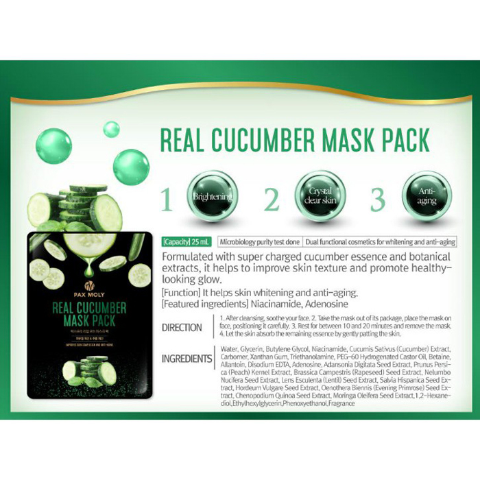 Picture of Pax Moly Real Cucumber Mask Pack 25ml
