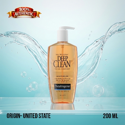 Picture of Neutrogena Deep Clean Oil-Free Cream Cleanser 200ml – Pore Purifying Daily Face Wash (US) - Yellow